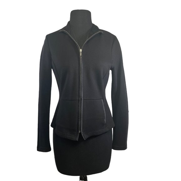 Renfrew Size 2 Black Jacket with Satin Trim on Sleeves and Pockets - Picture 1 of 6